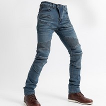 POMTOR 라이딩 바이크 진 오토바이 라이더 바지 + (물고기비늘 걸레 증정 이벤트), 4XL, 블랙(보호구미포함)