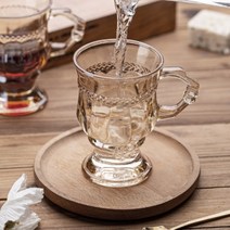 하라 북유럽 빈티지 홍차 파르페 투명 유리컵, 투명 150ml 1개