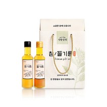 40년전통 결혼 명절 행사답례품 국산 참기름 들기름 180ml 선물세트 (2구) 성환상회, 국산 참기름+국산 들기름 180ml (2구선물포장)