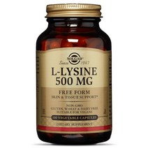 솔가 L-라이신 500mg 글루텐 프리 무설탕 베지터블 캡슐, 100개입, 1개, 100정