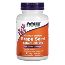 나우푸드 맥시멈 스트렝스 그레이프시드 포도씨 추출물 500mg 90정 NOW Foods Grape Seed, 1개, 기본