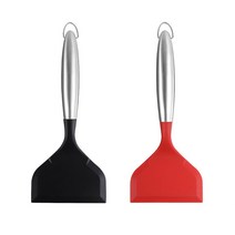 보라 스테인리스 실리콘 부침개 계란말이 대형 뒤집개, 블랙+레드