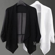 [Myshe]여성 여름 패션 볼레로 가디건 쉬폰 가디건 M10 S100722