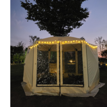 옥타텐트 오토캠핑 우레탄입구 육각쉘터 그늘막텐트 옥타1964, 아이보리