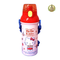 라이브잇 릴팡 아동용 헬로키티 앵커 블링블링 원터치 어깨끈 물통, 레드, 480ml, 5세트