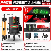 레이저레벨기 실외녹색수평기적외선2선3선5선고정밀강광세선LD청색광레이저평수계, 초강력광 LD 그린라이트 5선 [듀얼전기]+