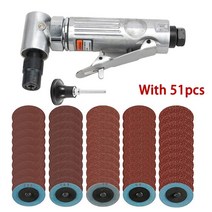 에어 샌딩기 흡입 샌더기 에어 앵글 다이 그라인더 90 ° 공압 그라인딩 머신 미니 휴대용 절단 폴리셔, 03 With 51pcs set