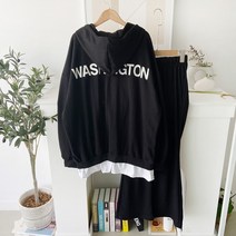 [메이룸] 워싱턴세트 워싱턴 레이어드 반집업 후드 부츠컷 트레이닝세트