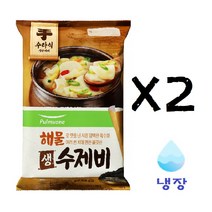 [풀무원] 쫄깃쫄깃 생수제비 2종 택1 (2인분) X 2개, 해물수제비X2