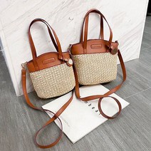 토트 크로스 가방 라탄백 인조가죽 캐주얼 데일리백