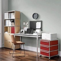 USM 스타일 책상 서랍 이동식 사무실 파일 캐비닛, 흰색 2겹