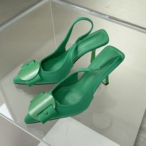 여성구두 하이힐SUOJIALUN 2022 여름 브랜드 여성 슬링 백 샌들 신발 패션 보우 매듭 지적 발가락 슬립 숙