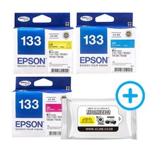 엡손 정품 번들잉크 T133 C M Y K 파랑 빨강 노랑 검정 번들 벌크, 정품 번들 T133 노랑