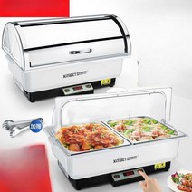 전기 뷔페 2칸 스토브 뷔페 사각 2칸스토브 호텔 스토브, 투명 3칸 식품그릇/9리터