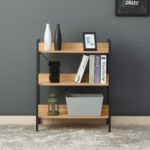 갤러리데코 모던 사다리 3단 책장 선반 700, 색상:블랙