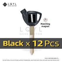오토바이 키 포경 블랭크 교체 12 개 스즈키 자석 도난 방지 잠금 장치 AN200 AN250 AN400 AN650 Burgman AN125 250 400, CHINA_A Style 12 PCS Black
