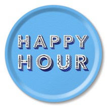 야미다 해피아워 원형 둥근 쟁반 트레이 블루 jamida, 기본