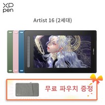 XPPen엑스피펜 Artist 16 2세대 액정타블렛 약 15.4인치, 필요 없음, 필요함, 핑크
