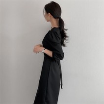 넷투넷코리아 여성 롱원피스 슬림핏 데일리 H라인 단색 하객룩