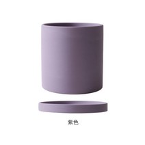 수제토분 블루베리 마늘 대형 화분 오리지널 빈티지 1 pc 세라믹 꽃 냄비 원통형 즙이, 11cm, 자주색