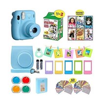 후지필름 인스탁스 미니 11 즉석 카메라 필름 밸류 팩 (20장) 번들 라일락, Blue