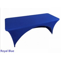 웨딩 스판덱스 테이블 천 커버 직사각형 라이크라 한쪽 오픈 호텔 연회 생일 파티 쇼 장식 멋진 디자인, 8FT 243x74x76cm size, ROYAL BLUE