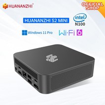 미니 PC 컴퓨터 HUANANZHI 윈 11 데스크탑 밍 인텔 12 세대 N100 DDR4 8GB 128GB 256G 512G SSD N95 S2, 01=N100NORAMandSSD_EU