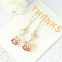 24K순금도금 땡큐카네이션핸드폰줄세트&카드