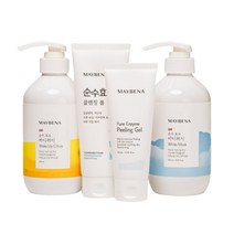메이베나 순수 효소 3종 세트 바디워시 500ml 2개 + 클렌징 폼 150ml + 필링젤 100ml, 효소바디 택 2 무향 무향