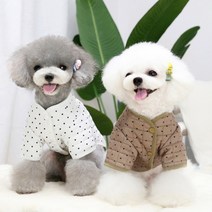 미니도트 강아지패딩 반려견 실내 산책 깔깔이 옷 방한복 조끼 겨울 푸들, 카키