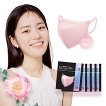 스마트클린페이스핏라이트보건용마스크(KF94)(중형)100매입, 25개입, 4개, 핑크