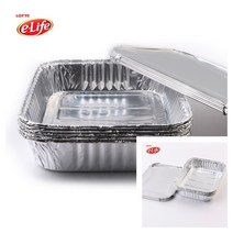 은박지 알루미늄 호일 일회용 도시락 통 5P 알루미늄도시락 사각도시락