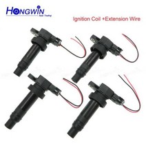점화플러그 연장 와이어가 있는 고성능 점화 코일 현대 기아 모터 10-11 소울 16L 273012B010 27301-2B010 27350-2B000, 4pcs and line