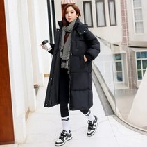 롱 패딩 겨울 미디 여성 루즈핏 후드