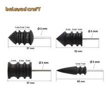 Belovedcraft 흑단 나무 가죽 버니 셔 광택 막대 공예 가장자리 슬리커 도구 전동 전기 팁 헤드, [05] 4PCS Set