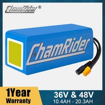 전동킥보드배터리 ChamRider 36V Ebike 배터리 48V 20A 30A BMS BaFang 500W 700W 18650 21700 셀 리튬 팩 자전거 전기 스쿠터, Samsung 36V17.4AH, 한개옵션1