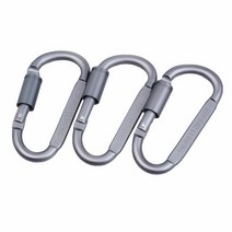 3pcs 키 체인 카라비너 물병 매달려 버클 클립 야외 스포츠, 회색, 주석 합금