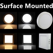 조명 매립조명 매입등 교체 욕실다운라이트 9 w/15 w/25 w 라운드 패널 led 알루미늄 빛 표면 탑재 downlight 천장 아래로 램프 AC85-265V, WHITE, Round 25W