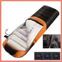 usb온열침낭 백패킹 미군 혹한기 발열 전기 난방 자체 침낭 성인 야외 캠핑 겨울 자동차 USB 충전 보물 농축 점심 시간, [12] USB 히팅 2300g 오렌지 + 연장 케이블