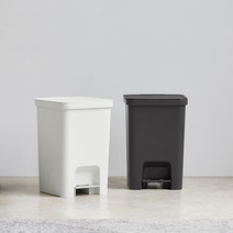 [시스맥스] 페달형 휴지통 13L / 실용적 무소음 이동편리 심플, 다크그레이