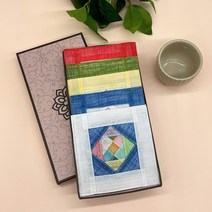 [예원콜렉션] 고급 전통 모시 조각보 컵받침 코스터 외국인선물 답례품, 15 회색