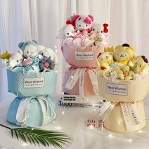 생일 선물 소녀 키티 인형 꽃다발 크리 에이 티브 실용 인형, KT 고양이 상자 + 선물 상자 + 종이가방