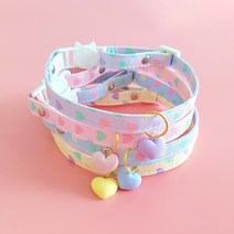 강아지 고양이 애견 하트 가벼운 예쁜 목걸이 인식표, 하트 옐로우