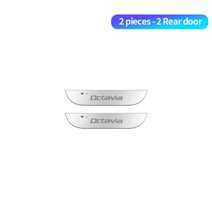 아크릴 USB 전원 이동 LED 웰컴 페달 자동차 스커프 플레이트 도어 씰 경로 조명 스코다 옥타비아 바이러스, 03 2Pcs Rear Octavia