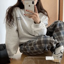 어썸클로젯 센즈 체크 모직 핀턱 와이드팬츠
