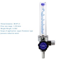 유량계 아르곤-이산화탄소 MIG 용접 CO2 아르곤 조절기 Mig Tig 1-25L/min M14 x 1.5 입구 연결, [01] CO2