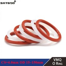 기계 부품 호환 오링 가스켓 레드/화이트 10pcs VMQ 실리콘 링 CS 4mm OD 12 ~ 150mm O 식품 학년 고무 O-링 구색 Hvac 도구, OD 12mm ID 4mm, White