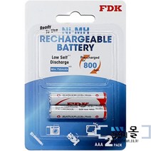 에프디케이 충전용 건전지 HR-4UTFA (1.2V 800mAh) 2알(1카드)(에네루프형) AAA 니켈수소