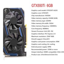 그래픽카드 비디오카드 오리지널 gtx1050 750ti 960 4gb 550ti 6g gddr5 nvidia pci express2 0 컴퓨터 게임 공기 냉각, 협력사, gtx550ti 6g 블루