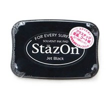 StazOn 츠키네코 유성스탬프 잉크 글래스용 SZ-31, Jet Black, 4개